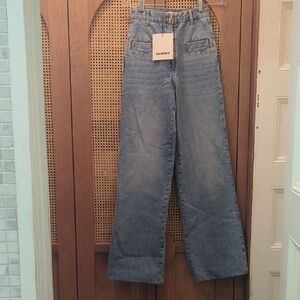 NWT Sandro Wide Leg Jean (Oslo Jean) Sz 34 - XS | Light Wash Denim